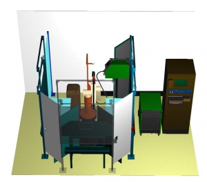 Robotizované pracoviště s pevnými svařovacími stoly RSP-PS2/PS3